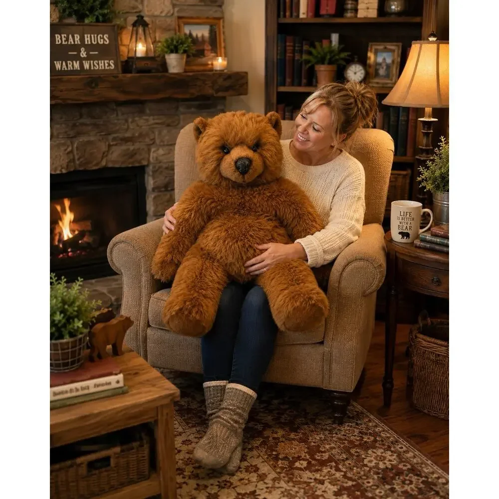 Vintage 1983 Applause Wallace Berrie Jumbo Brown Teddy Bear Plush 30” Korea
